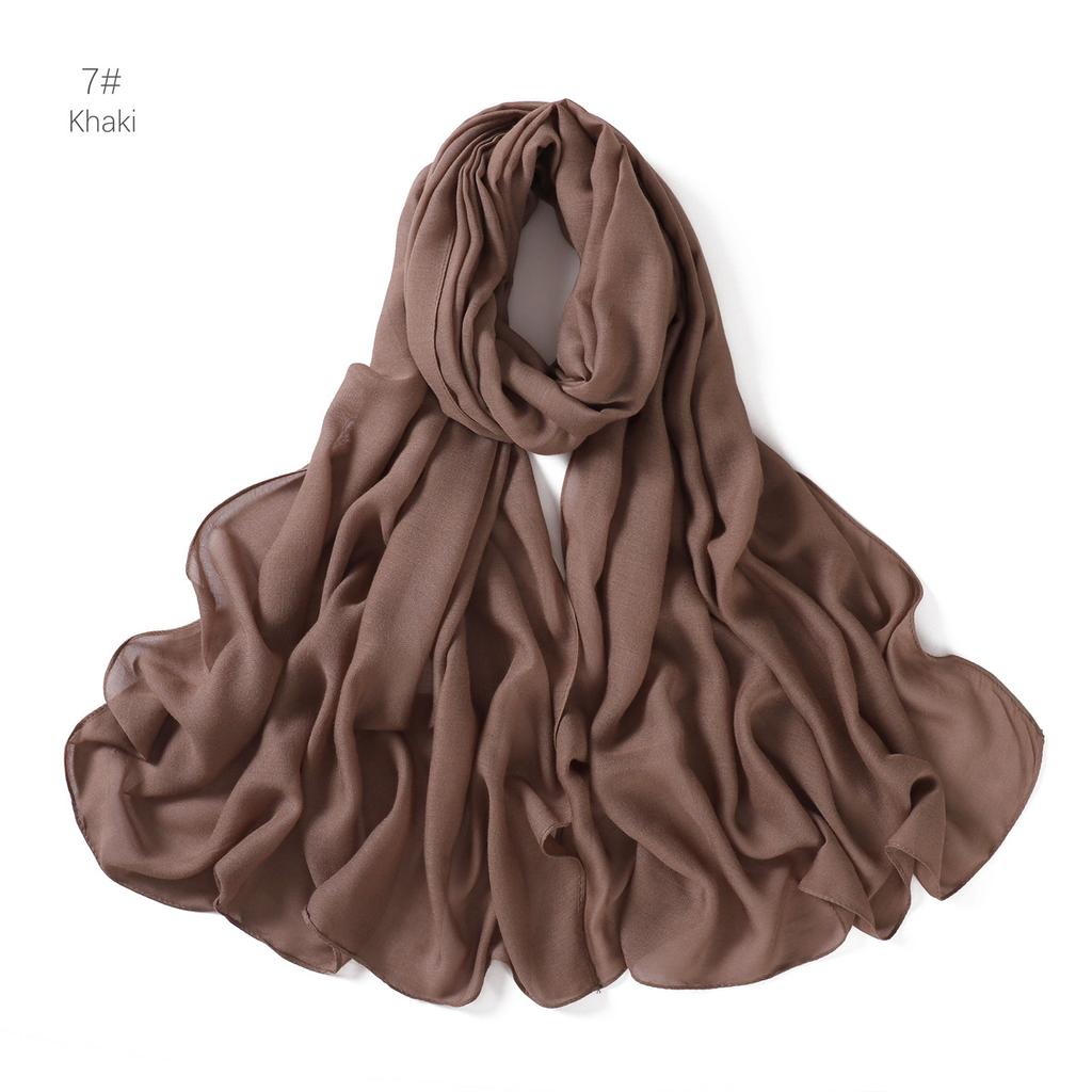 Rayon Viscose Hijab Women Muslim Scarf Shawls Abaya Women Veil Headscarf Wraps Plain Islamic Turban Headbands Foulard