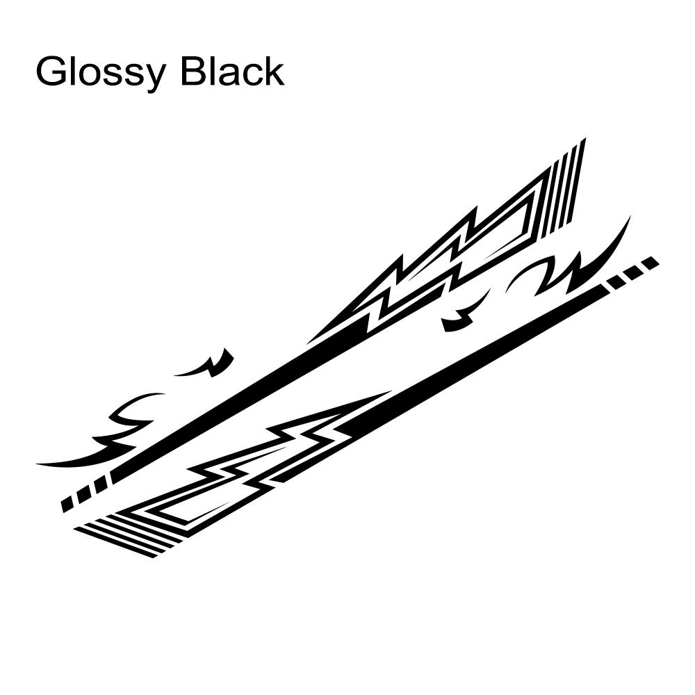 Car Body Side Sticker Graphics Lightning Stripes Vinyl Film Decals for Truck SUV Off Road Jeep Universal Auto Tuning Accessories Glossy Black