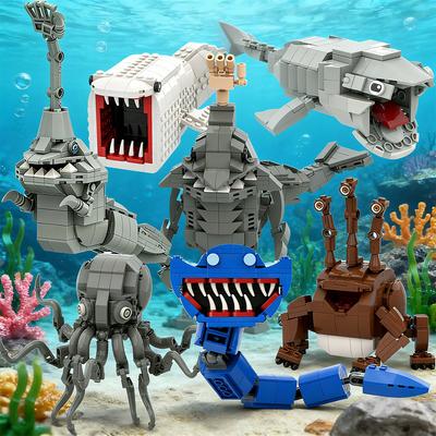 Stavebnice Příšera z hlubin – Mořské Velikonoce Oceánská Bestie Kostky Model Hračky pro Hororovou Dekoraci Stolu & Dárek pro Sběratele