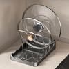 Stainless Steel Kitchen Pot Lid Storage Rack While Cooking Utensils Pan Pot Cover Lid Rack Shelf with Spoon Rest for Counter