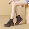 Women's Shoes, Retro Shoes, Thick-soled, Height-increasing, Round-toed Ankle Boots, Casual and Versatile Women's Boots