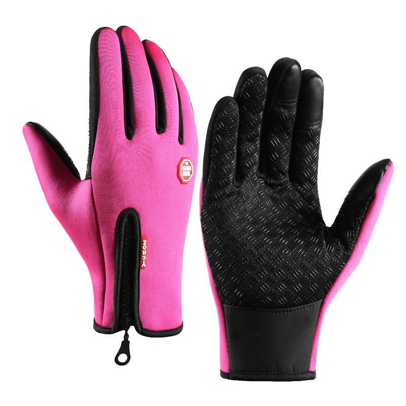 2PCS Winter Warm Full Fingers Gloves Waterproof Cycling Outdoor Sports Running Motorcycle Ski Touch Screen Fleece Gloves Guant