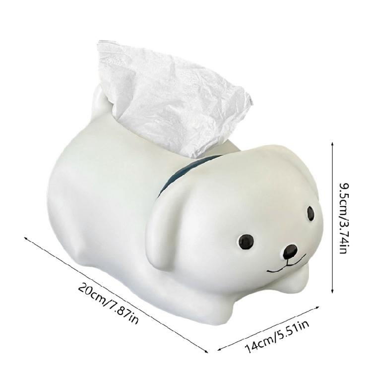 Elegant White Dog Tissue Dispenser Enamel Coating Kitchen Countertop Organizer Home Decoration Gift