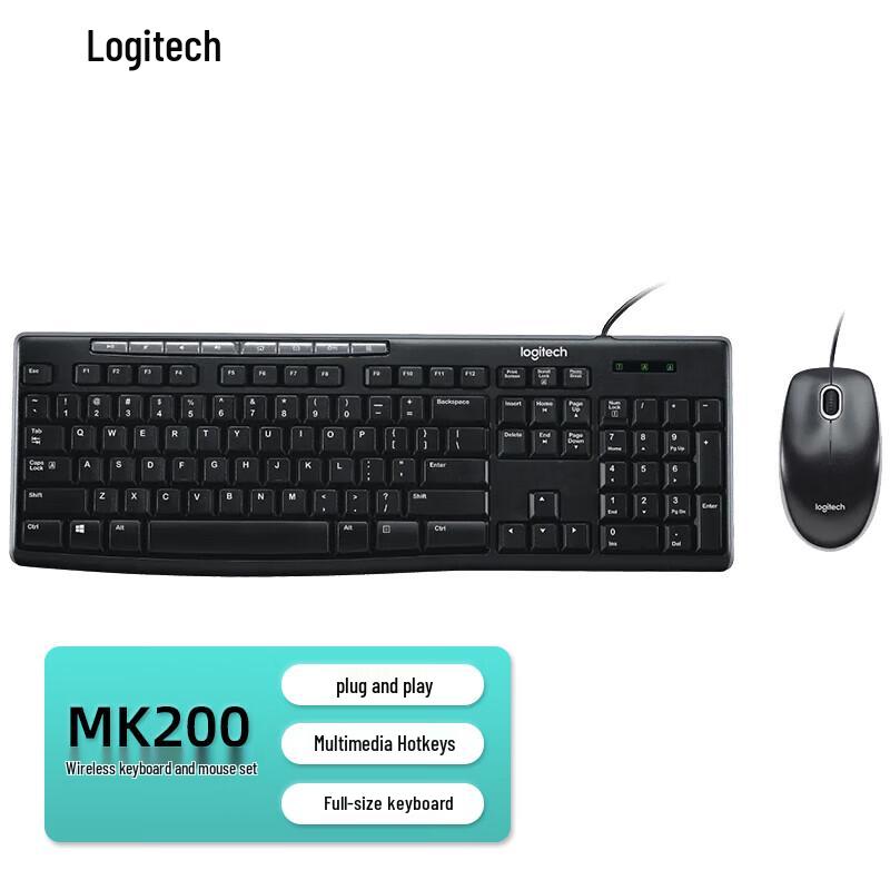 

Logitech MK200 Wired Keyboard and Mouse Combo