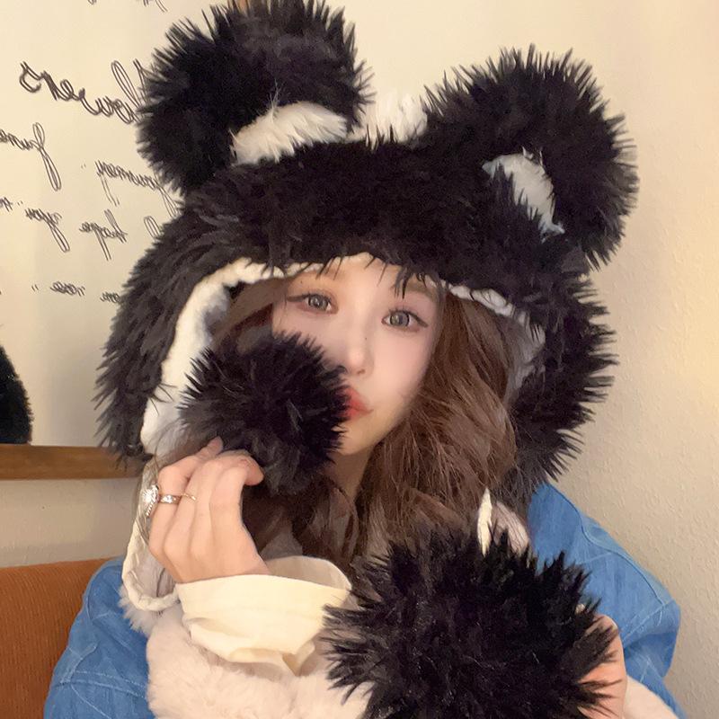 

Thickened plush cap High quality winter warm ear protection hat big head circumference face hat M（56-58cm）