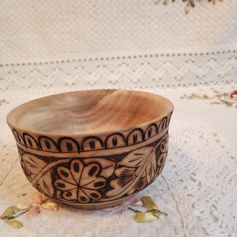 Уйгурская ручная пирография на грецком орехе из Синьцзяна, миска