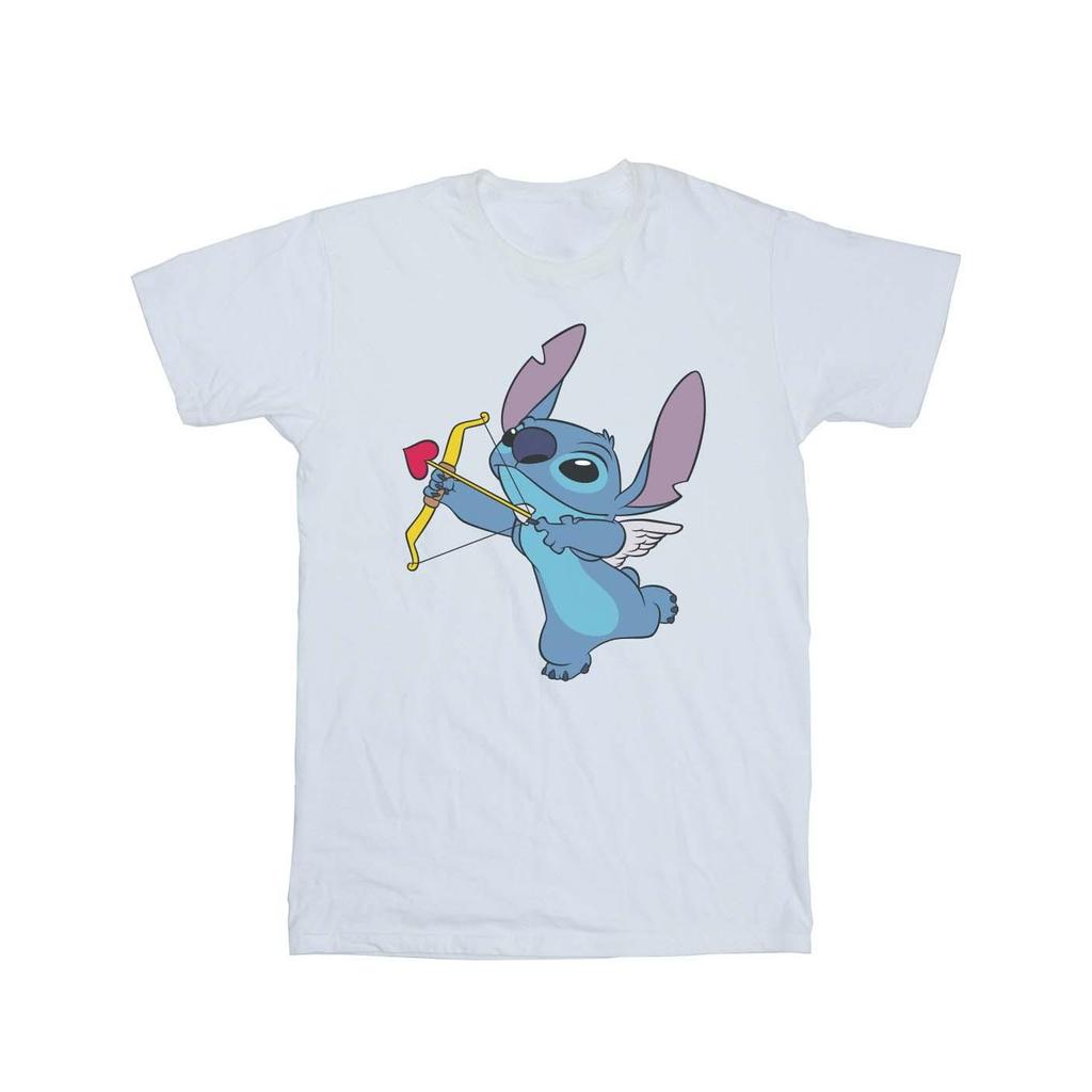 Disney Womens/Ladies Lilo And Stitch Stitch Cupid Valentines Cotton Boyfriend T-Shirt