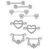 Set da 4 paia Anelli Dermal Vintage a Forma di Cuore Placcati Argento in Acciaio Inossidabile per Donne Gioielli per il Corpo