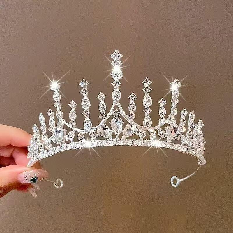 Children's Crown Headwear Princess Girls Crystal Pearl Crown Birthday Performance Flower Girl Wedding Girls Hair Accessories Daquan