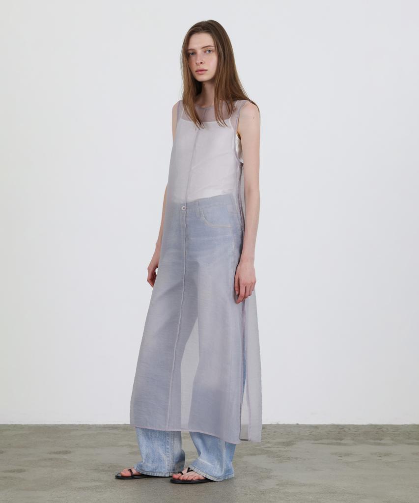 Leuba Sheer Layered Maxi Dress - Lilac Gray