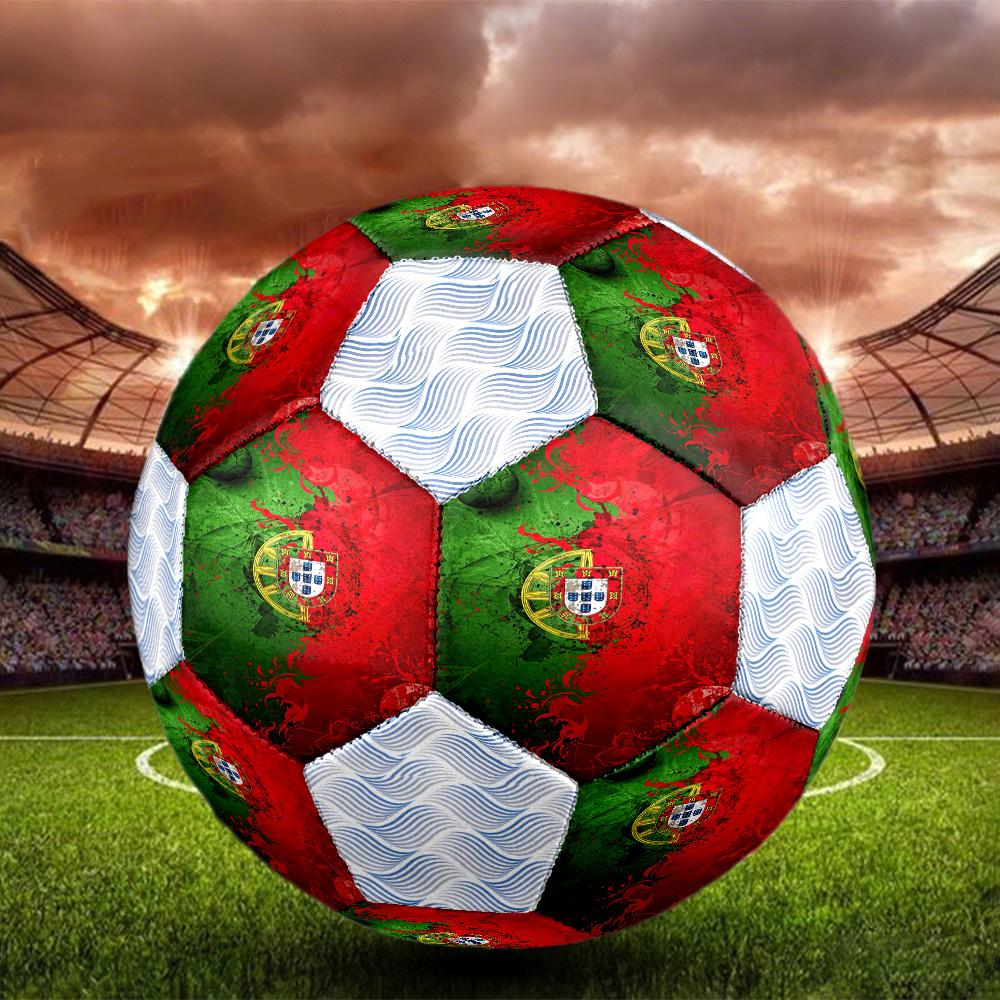 1 pz Bandiere Brasiliana e Portoghese Pallone da Calcio Calcio Taglia 5 Pallone da Calcetto Indoor alla Moda Colorato Gioco per il Cortile - Ottimo Regalo per gli Appassionati di Sport