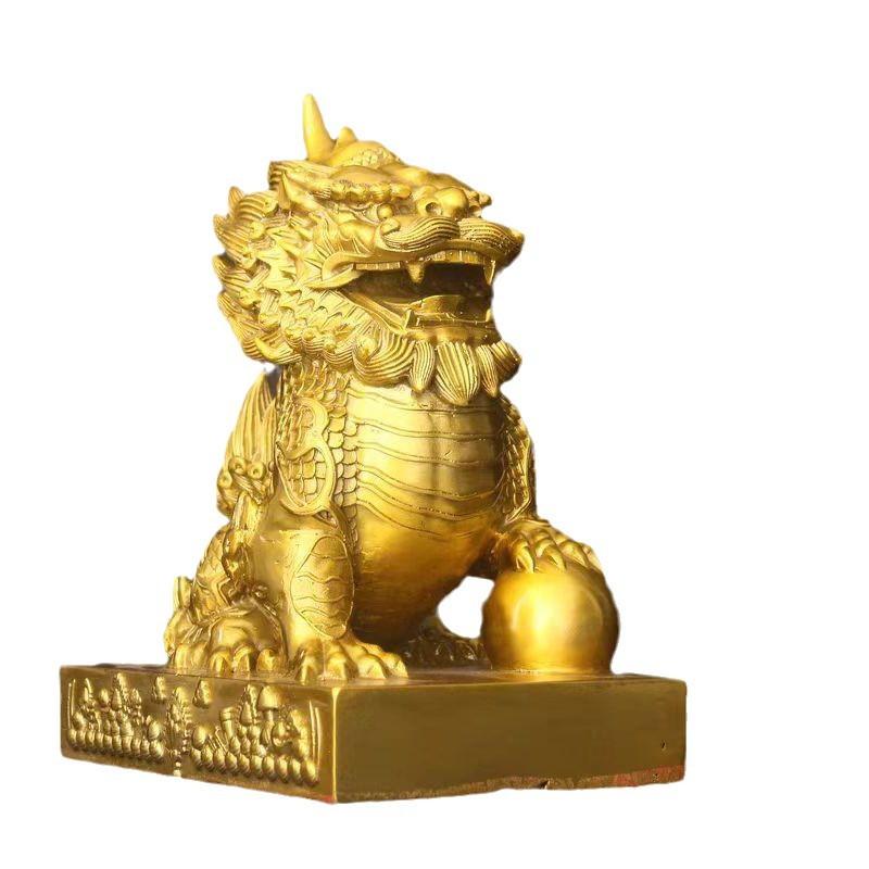 Copper Pi Xiu Male And Female A Pair Bringing Fortune Brave Troops Living Room Home Decoration Office Table Picchu Op