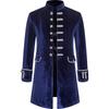 2021 Cross-Border Foreign Trade Christmas Men's Coat Solid Color Fashion Steampunk Retro Velvet Uniform Stand Collar