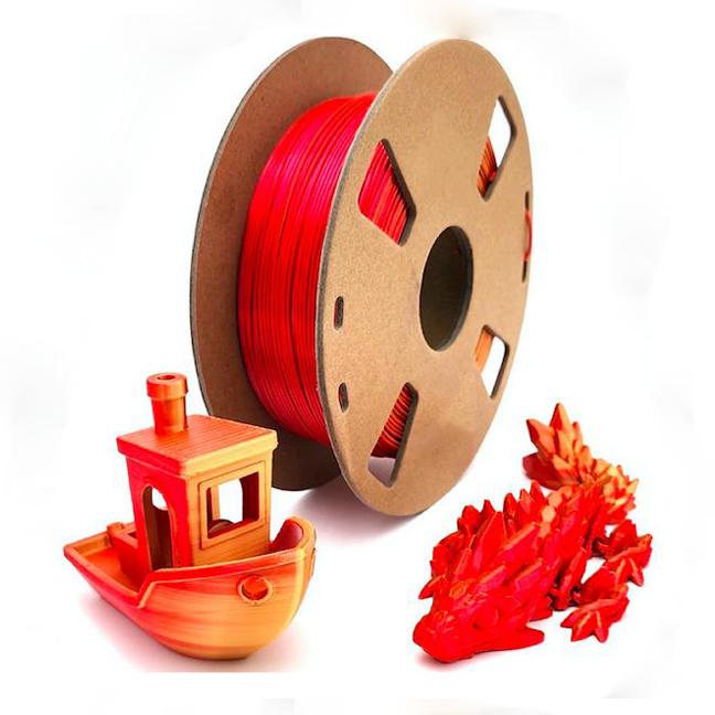 1KG 1.75mm PLA Silk Dual Color 3D Printer Filament Multiple Extruded Plastic Rods Including PETG Nylon Available Materials PPA