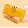 Women's High-end Genuine Leather Wallet Long Cowhide Wallet Anti-theft Brush Retro Wallet