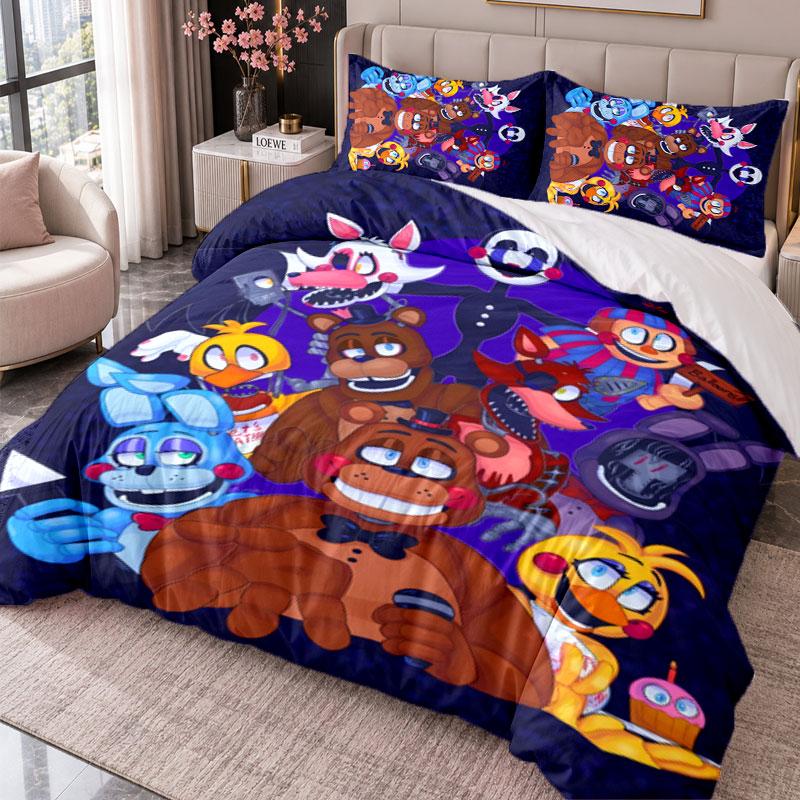 Five Nights at Freddys 3Pcs Bedding Set Duvet Cover With Two Pillowcases For Bedroom Home Decoration
