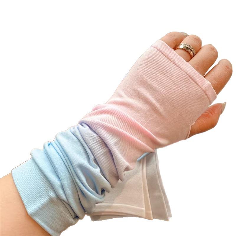 Unisex Summer Gradient Ice Silk UV Protection Cycling Sleeves