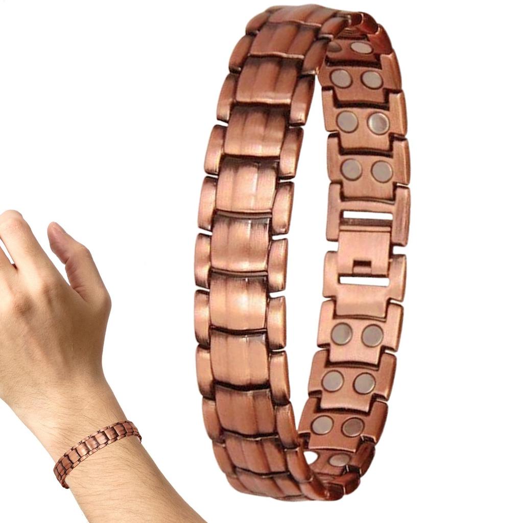 Magnetarmband för män armbandsur kedja Ren koppar Magnetarmband Smycken för Löpning Sport Gym Fäder Utomhus