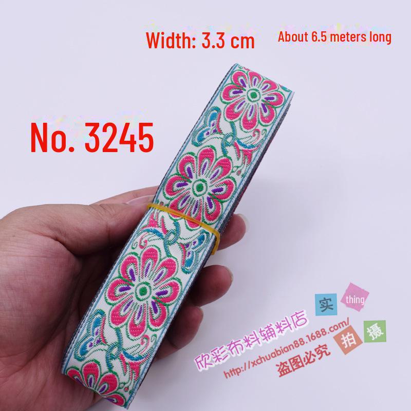 3.3cm Wide Ethnic Miao Buyi Lace Ribbon - Decorative Clothing Accessory
