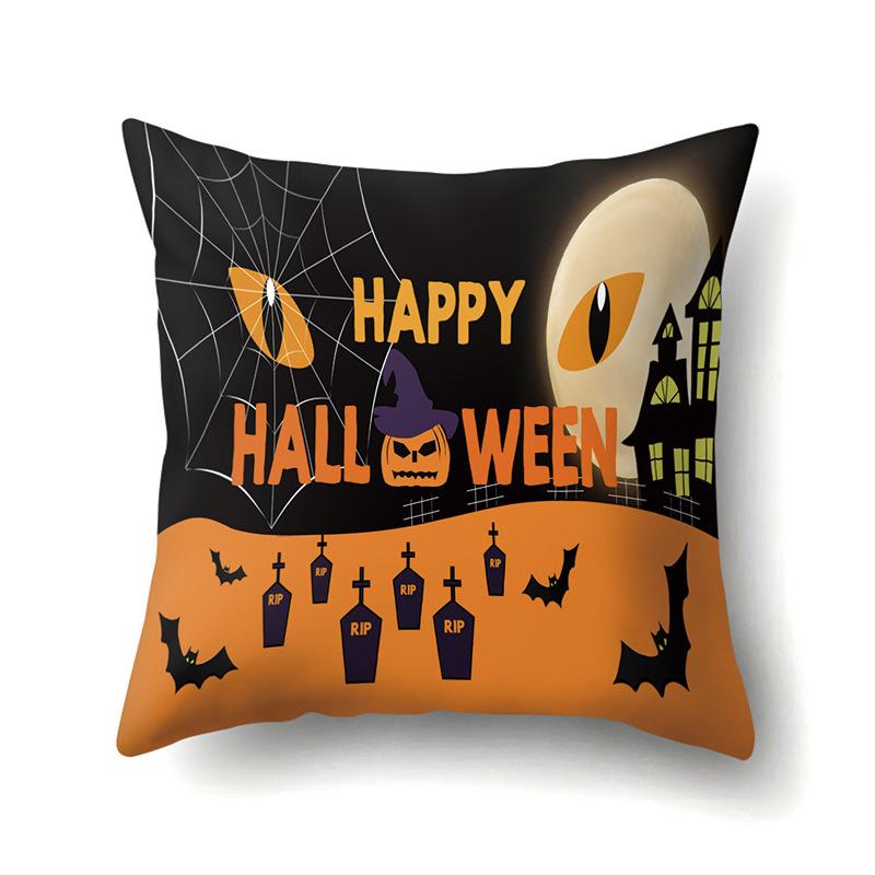 Halloween Polyester Kissenbezug Auto Lendenkissen Kürbis Sofa Kissenbezug Heim Wohnzimmer Kissenbezug