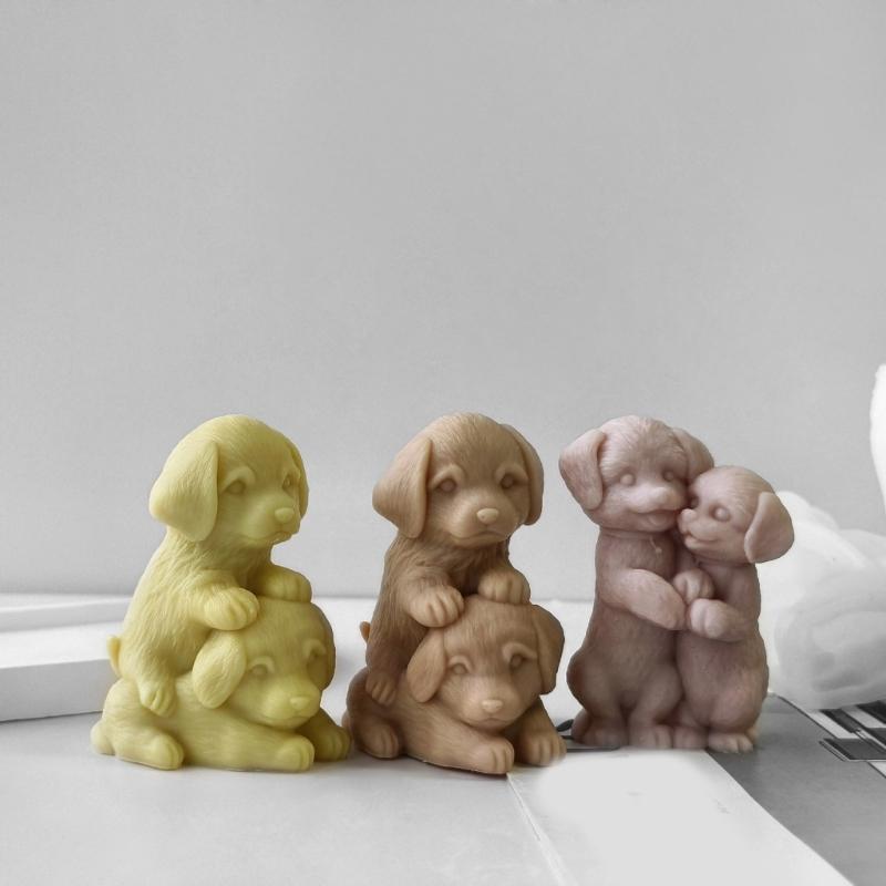 Silikonové formy na figurky Potřeby pro výrobu svíček Silikonová forma na mýdlo ve tvaru psů Řemeslné formy Silikonová textura na svíčku