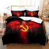 Red Soviet Socialist Republic USSR Flag Bedding Set Single Twin Full Queen King Size Bed Set Aldult Kid Bedroom Duvetcover Sets
