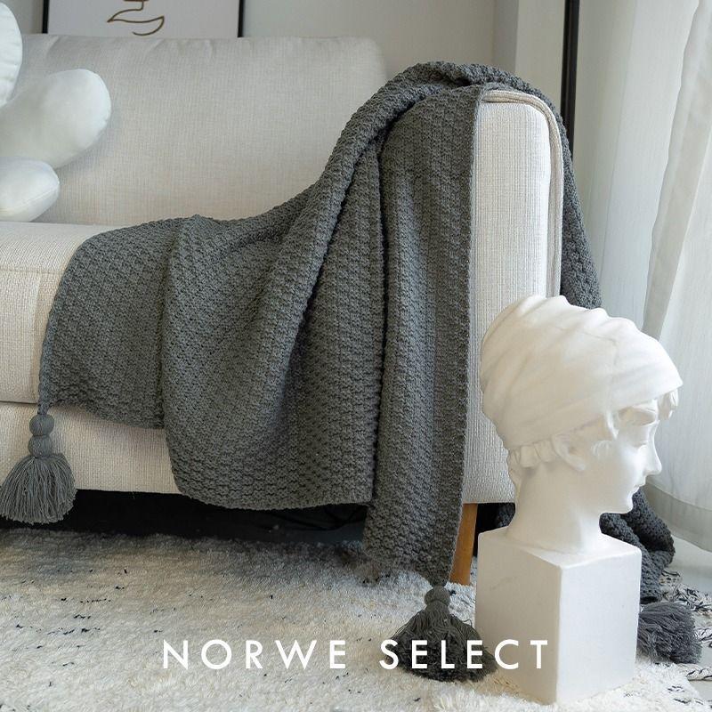 Fleece Blanket Soft Air Conditioning Sofa Throw Office Nap Knitted Small Blanket Shawl Bed Runner