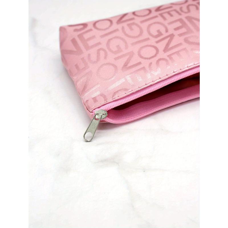 Minimalist Letter Print Makeup Bag, Portable & Convenient For Daily Use & Travel Makeup Travel Toiletry Organizer Essentials Gifts Storage Zipper