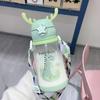 Creative Fashion 600Ml Cartoon Plastic Water Bottle Children's Large Capacity With Antlers Student Gift Straw Cup Portable Leaki