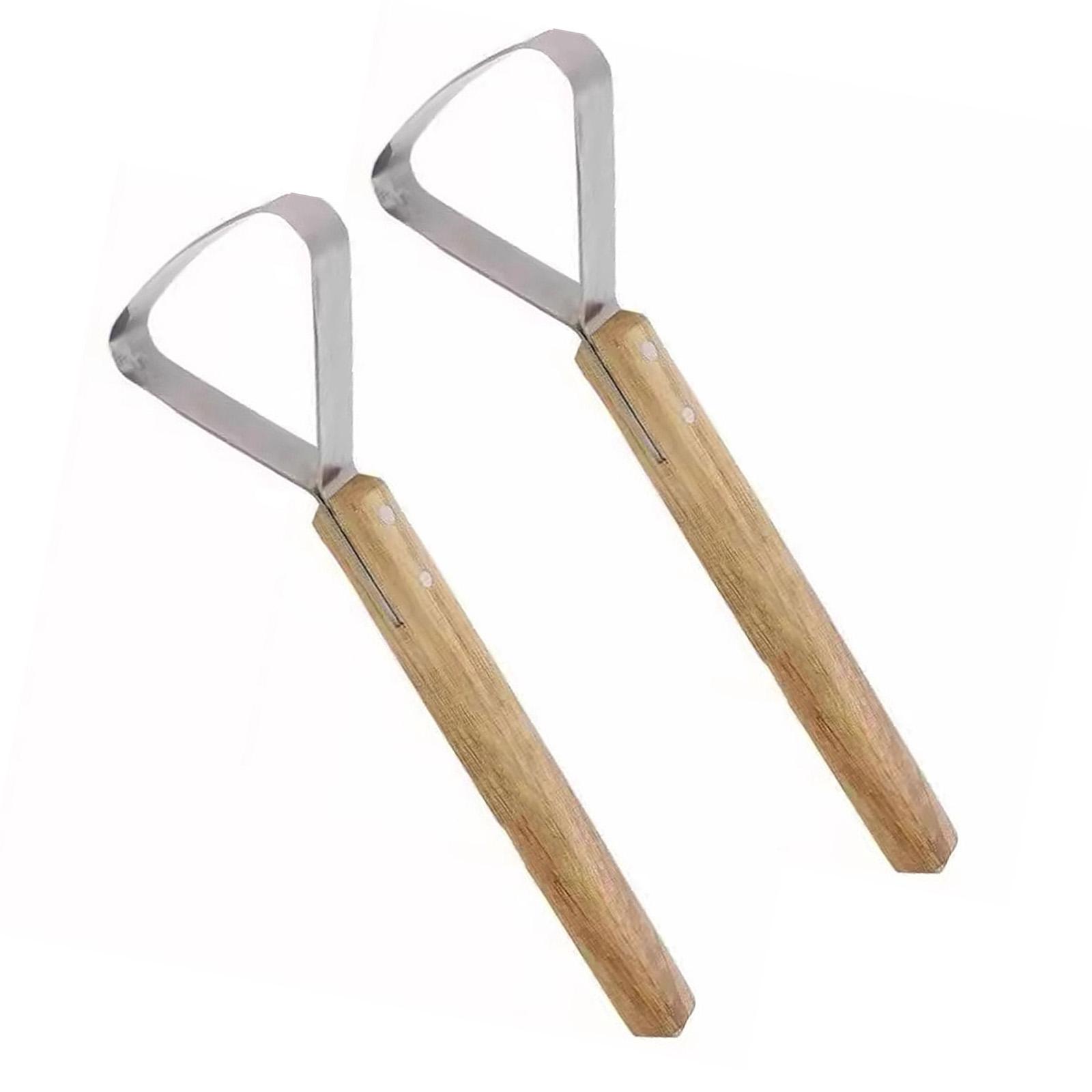 

2 шт. Инструмент для соскабливания и нарезки кожи, Резак для кожи, Инструмент для обрезки, Деревянная ручка, Инструмент для дубления кожи для кожи