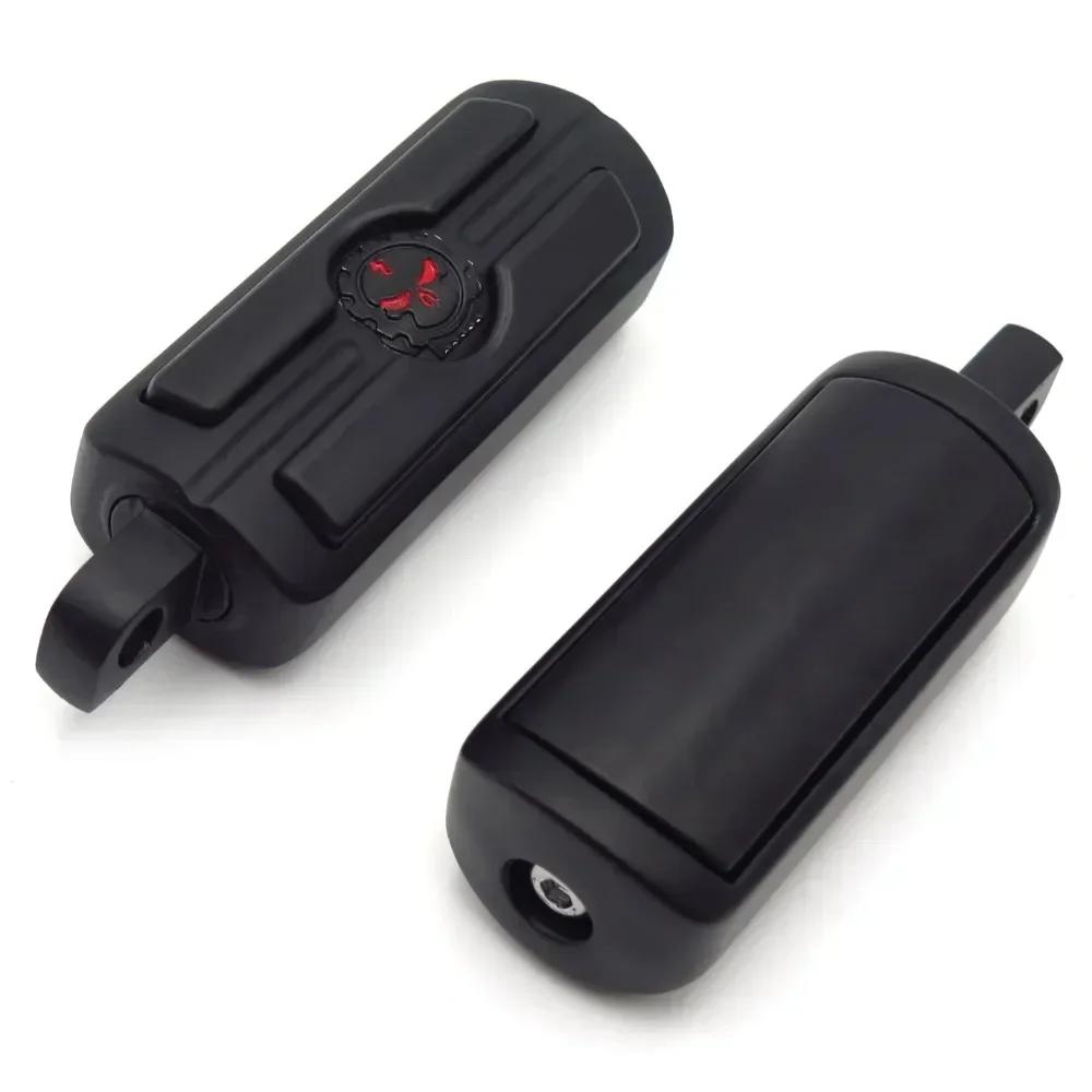 Motorcycle Parts Pair Skull Foot Pegs Rest For Harley-Davidson 1984-2017 Softail Touring Male Peg Mount