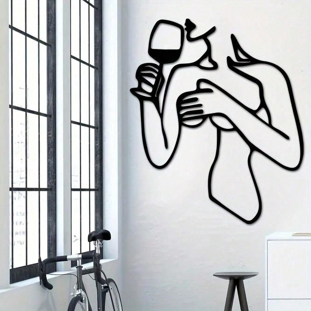 A Lady Drinking by Goblet Modern Home Decor for Bedroom, Living Room, or Bathroom.