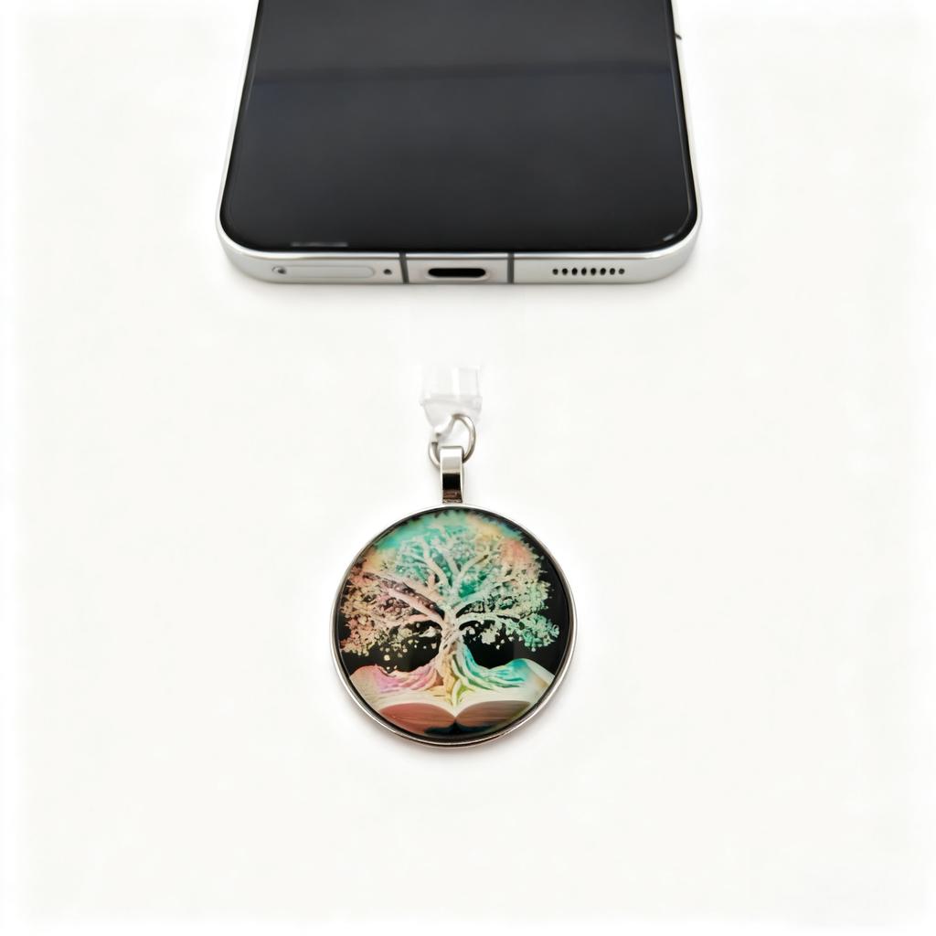 Tree of Life Art Phone Dust Plug, Naturally Express Your Personality Charm, for Iphone/Type-C Charging Port Smartphones