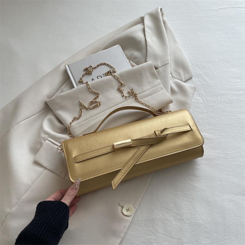 

New baguette bag texture handbag simple fashion boutique women s bag small bag shoulder bag золотий