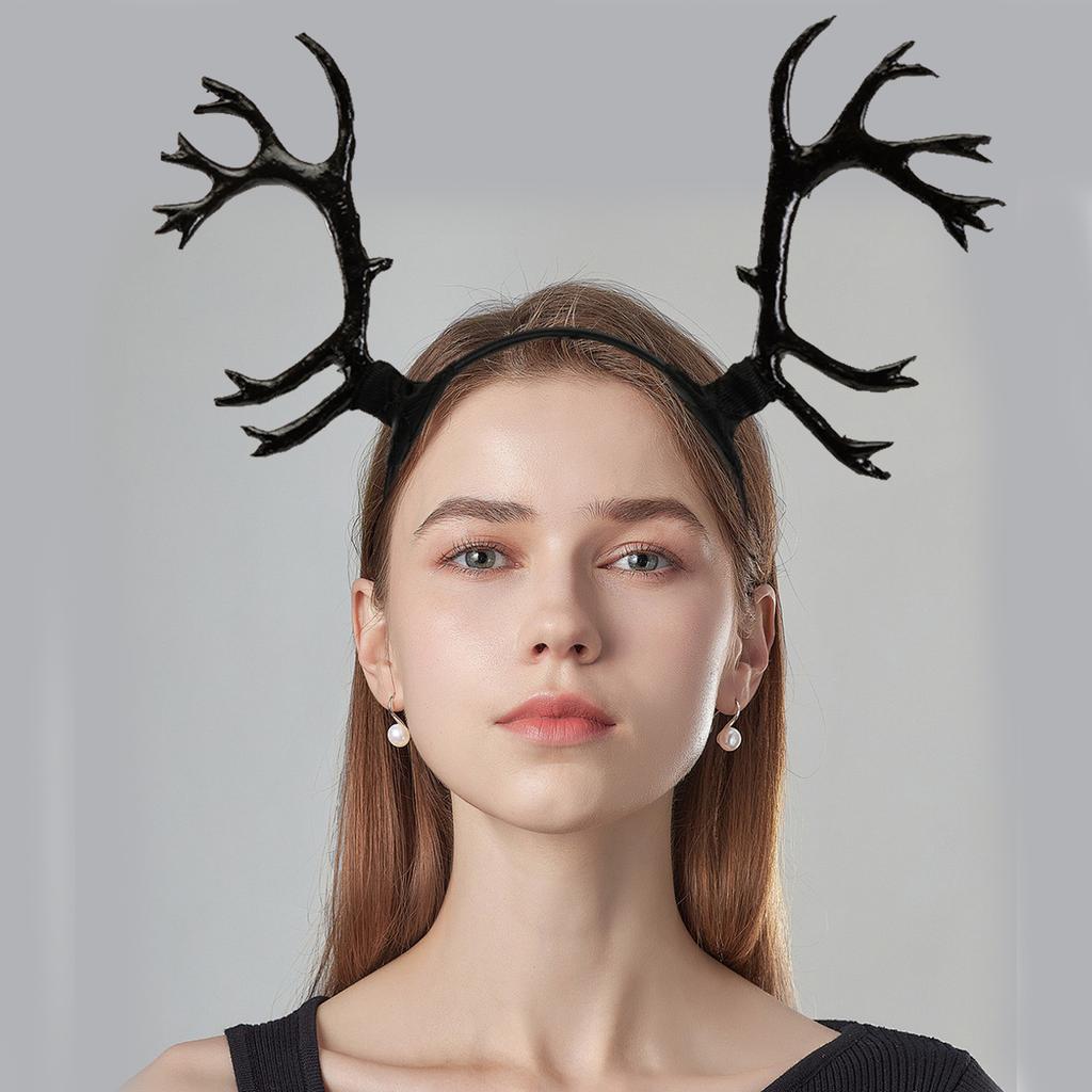 Handmade Antler Horn Headbands Girl Cosplay Headwear Antler Horn Fursuit Masquerades Halloween Cosplay Party