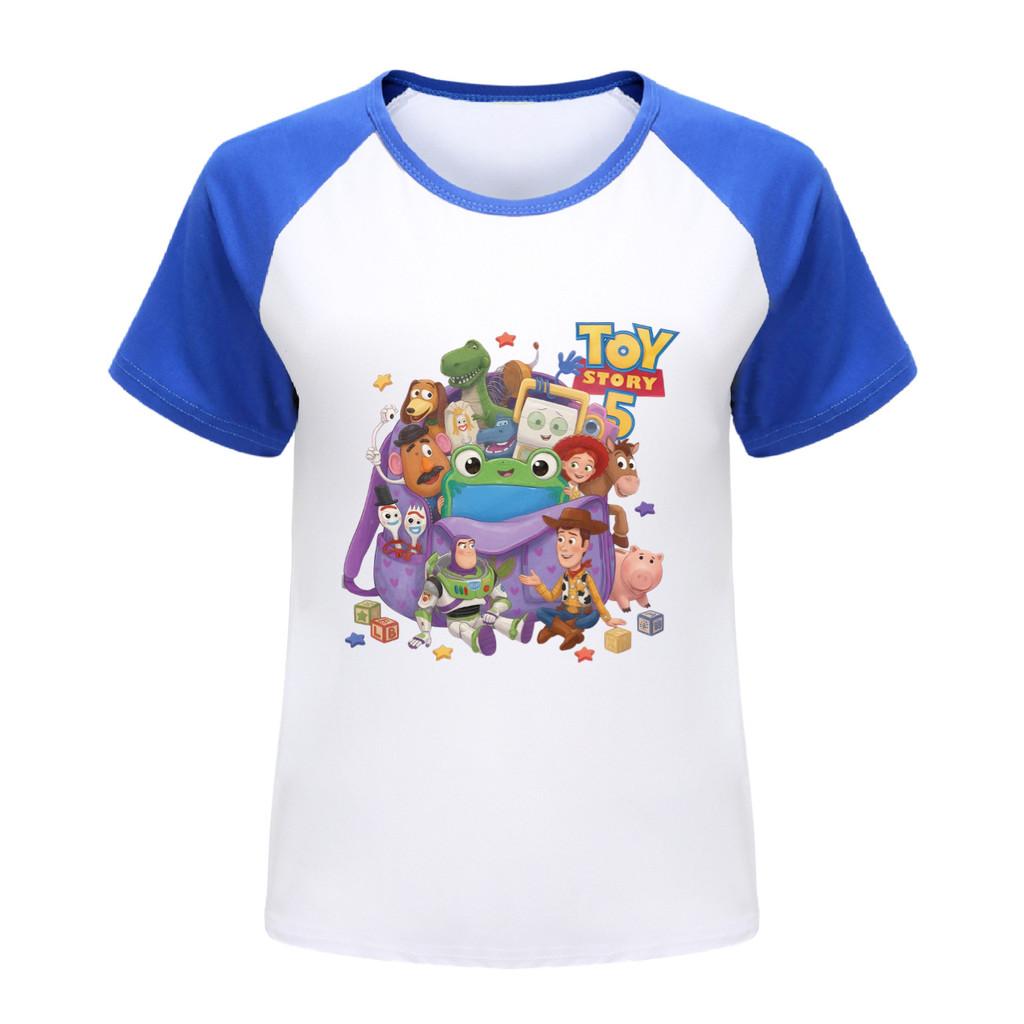 5735 Kids Boys Girls Woody Print Raglan Sleeves T-Shirt 100cm синий