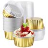 50pcs Square/Round Tin Muffin Boxes with Lids Dessert Container Mini Cupcake Mold  Commercial