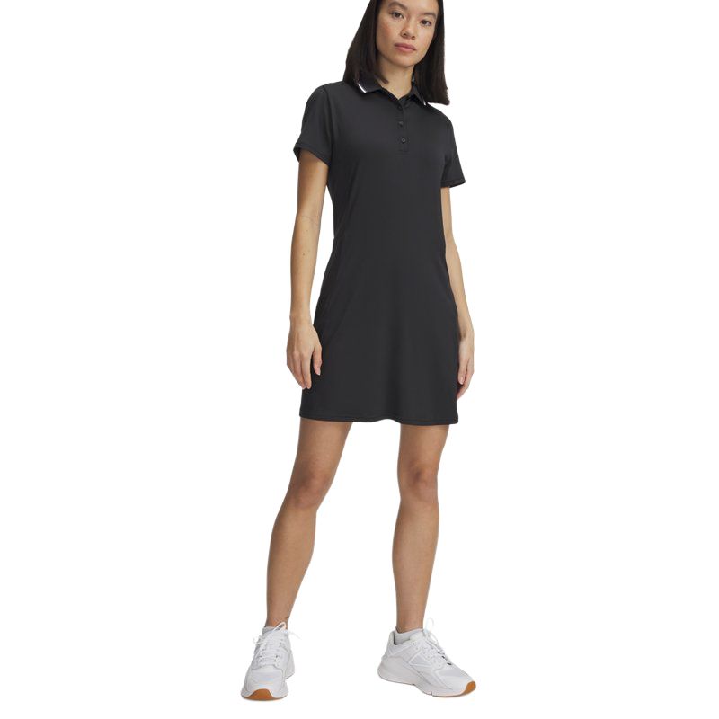 Under Armour Drive Golf Sports Series Einfarbiges schlichtes Pullover-Polokleid Damenkleider Schwarz 1389587-001