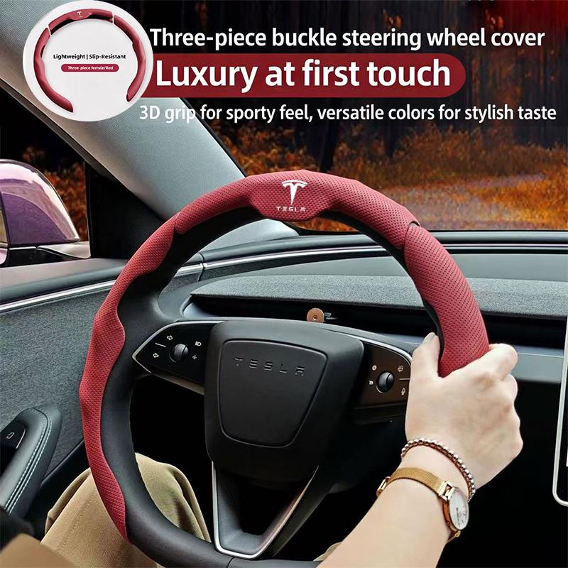 Coprivolante in Pelle Nappa per Auto Stile Sportivo Accessori per Tesla Model 3 S X Cybertruck Juguete Roadster Bobina Bonina