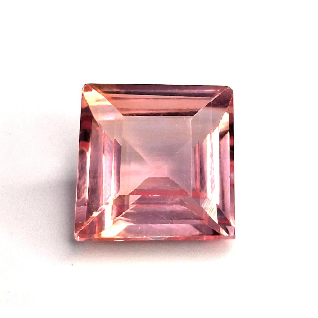 Natural Peach Morganite 12-14 Ct Princess Cut Certified Stunning Loose Gemstone