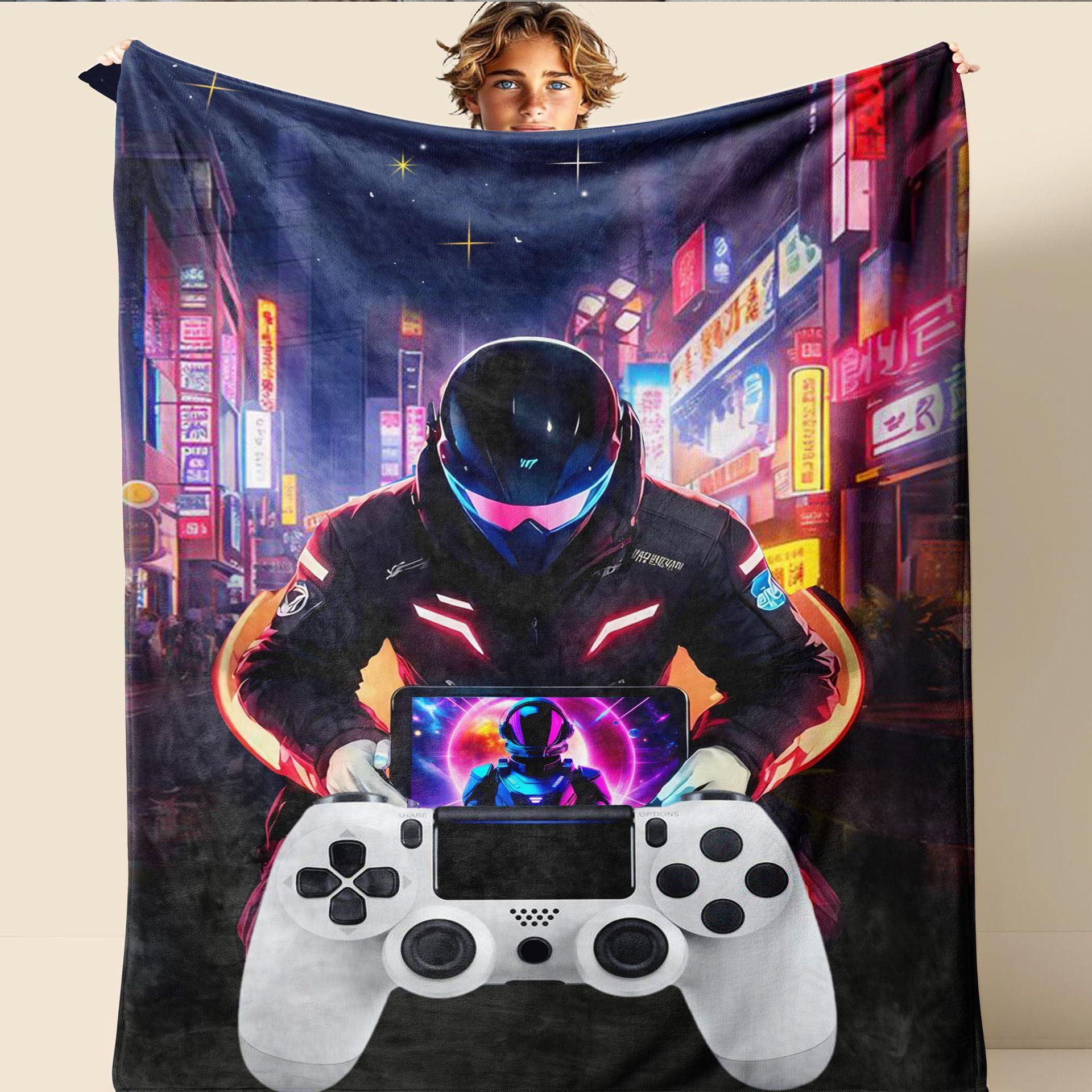 

Colorful game controller Printed Blanket for Sofa Bed Travel Camping Living Room Office Conditioning Blanket 75x90cm
