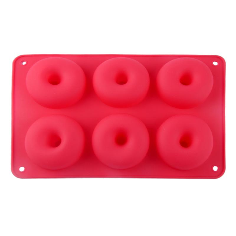 6 Hole Silicone Donut Mold DIY Cookie Chocolate Mould Non-Stick Cake Dessert Bakeware Heat Resistant Baking Pastry Tools