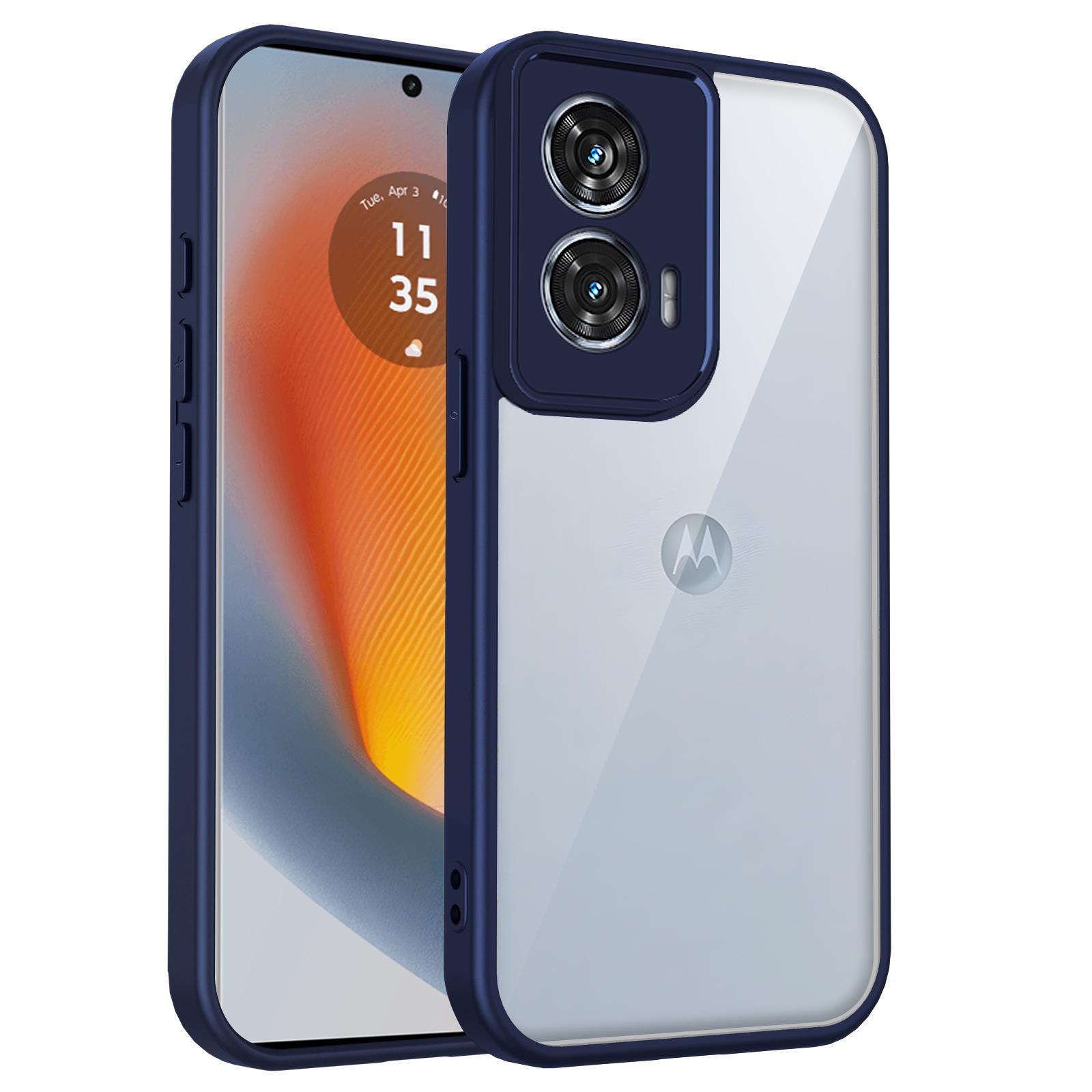 

For Motorola S50 Neo XT2427-4 Case Shockproof Silicone TPU Bumper with Clear Back Hard Cover Phone Case for Moto S50 Neo XT2427 Pc + tpu&Motorola S50 Neo синий