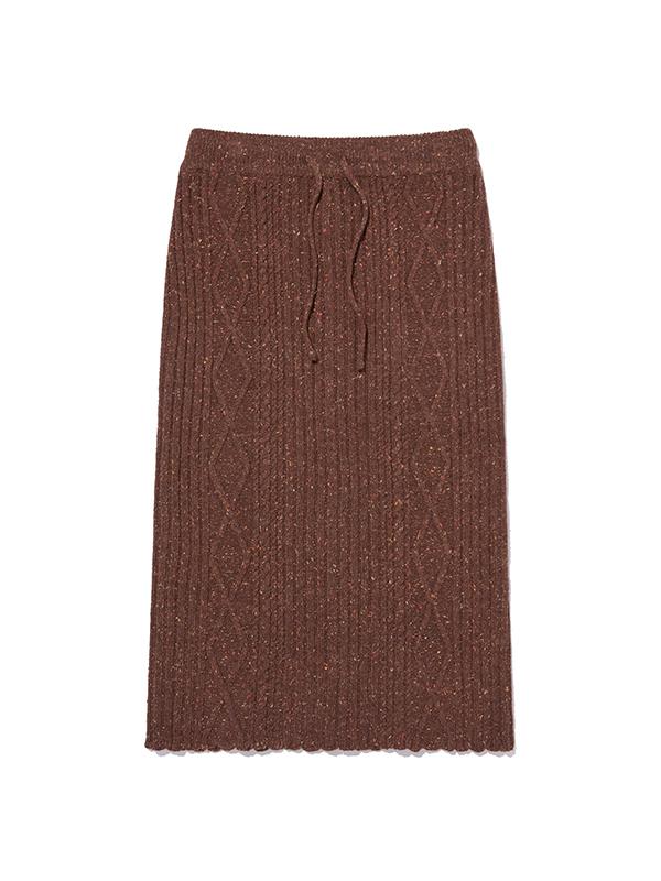 KIRSH Texture Pattern Knit Long Skirt [Brown]