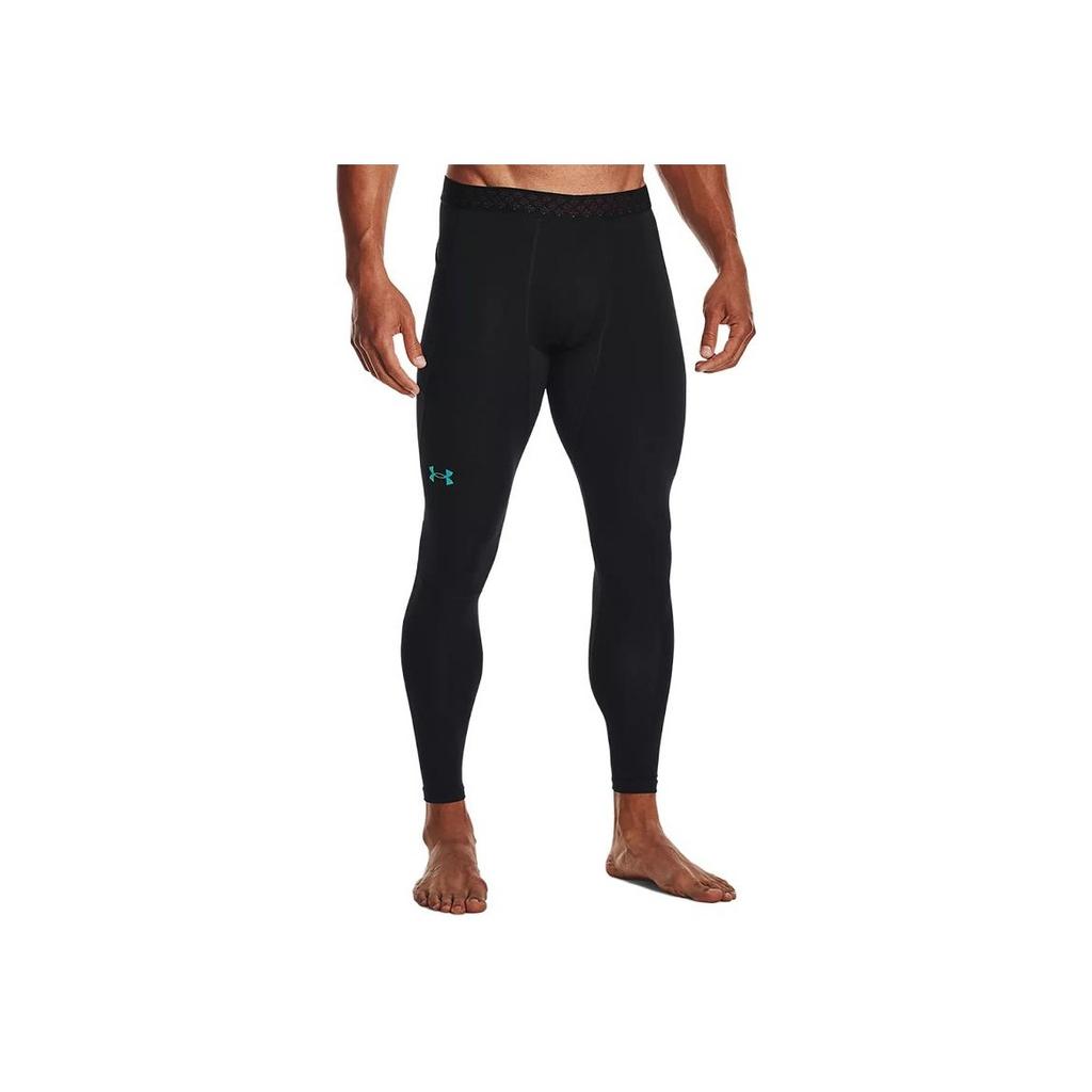 Under Armour Rush Logo Print Nine-Point Training Running Pants Men Pants Black 1366060-001