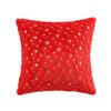 Christmas Throw Cover, Plush 45*45 cm, Gold Foil Snowflake Design, Holiday Decorative Square Cushion Cover for Sofa and Couch, Insert Not Included