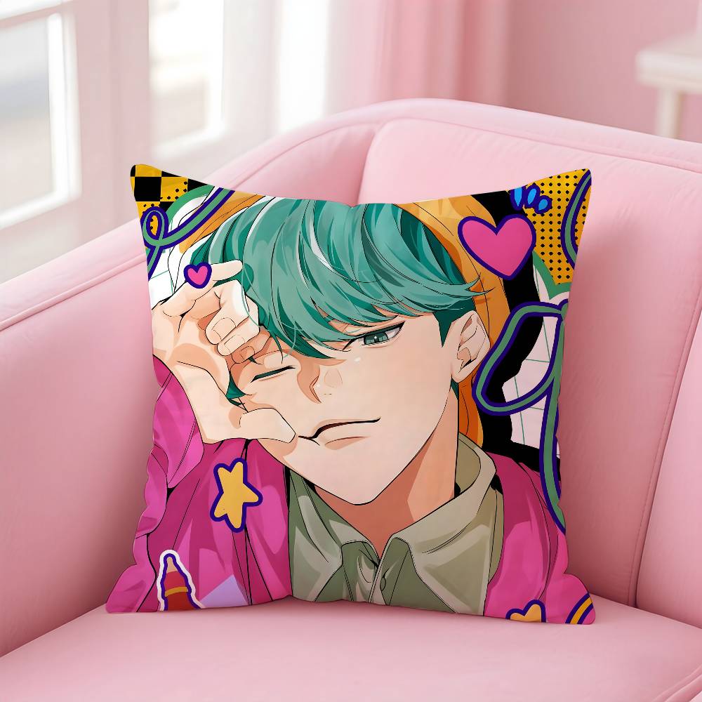 KPop S-Saja B-Boys Pillow Case Pattern Printing Pillowcase Living Room Sofa Cushion Cover Bedroom Room Decor