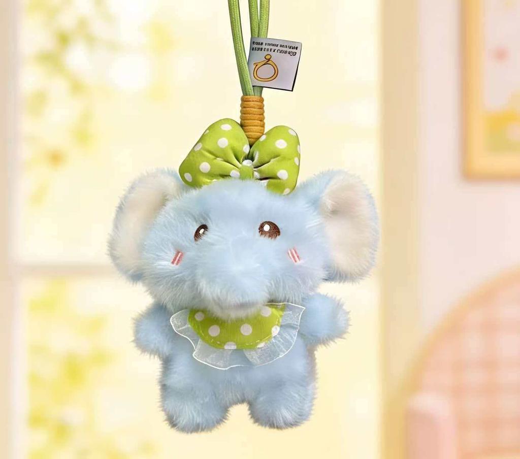 Cartoon Plush Duck Elephant Keychain Keyring Bag Pendant Stuffed Doll