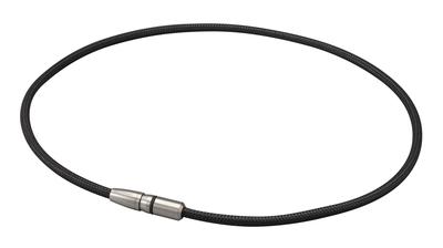 Phiten RAKUWA Magnetic Titanium Necklace BULLET 50cm Stiff Shoulders and Shoulder Relief Blood Men Black/Black [Improves/Relieves Neck] [Stiff Goods]