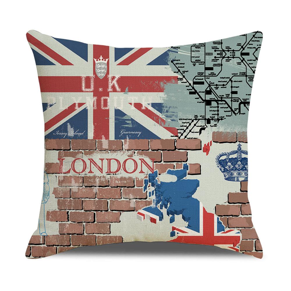 Pillow Nordic British Style Ins Linen Pillow Case Sofa Cushion Square Cushion Iron Tower